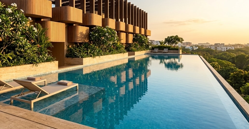 Infinity Pool Waterline at Sunset