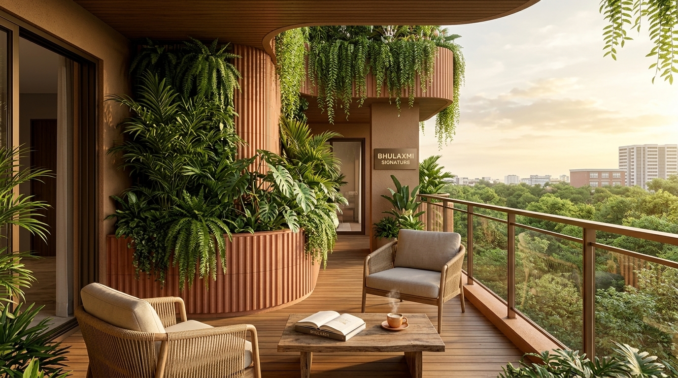Bhulaxmi Signature cantilevered balcony living